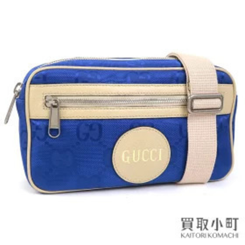 Gucci The Grid Belt Bag Blue Waist Pouch Clutch Crossbody Sling Shoulder Double